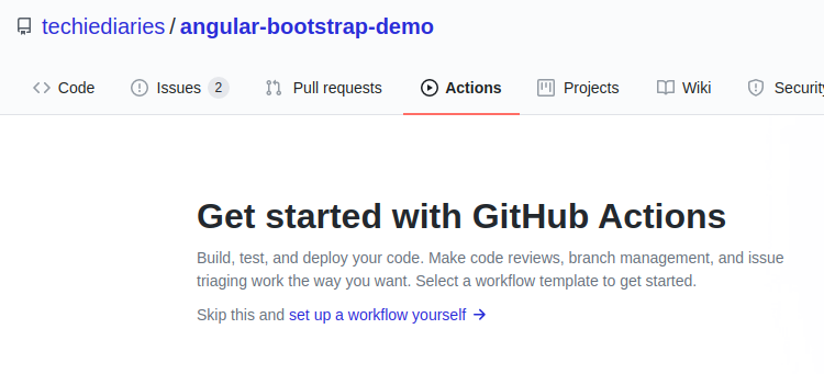 GitHub Actions Set up Workflow